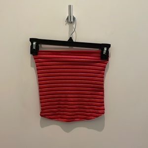 Garage - Red Tube Top, Striped and Ribbed